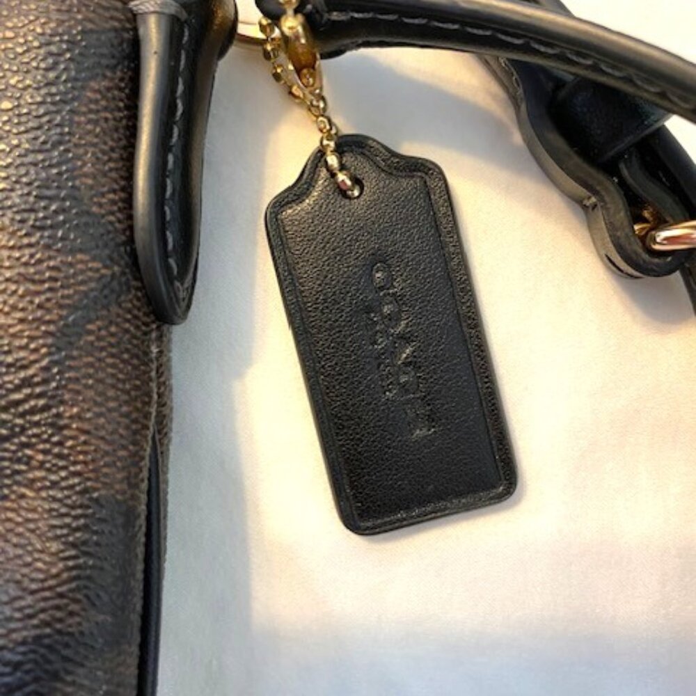 Coach Mini Rowan File Crossbody Shoulder Adjustable Strap Dark Brown Bag Purse - Picture 9 of 12